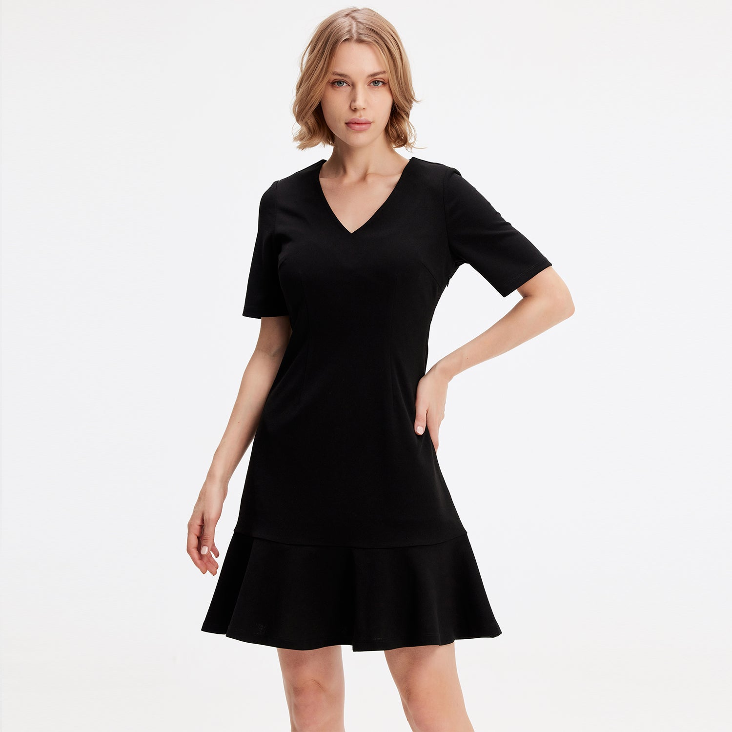 Robe jersey trapèze minimaliste