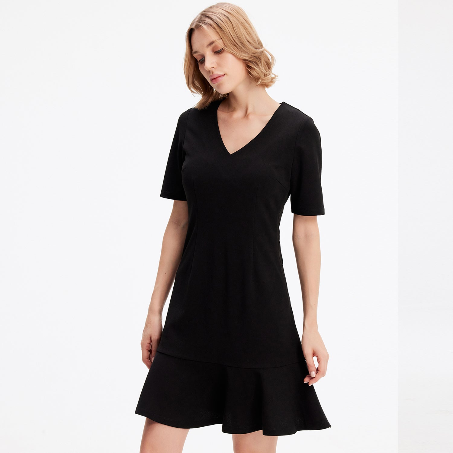 Robe jersey trapèze minimaliste