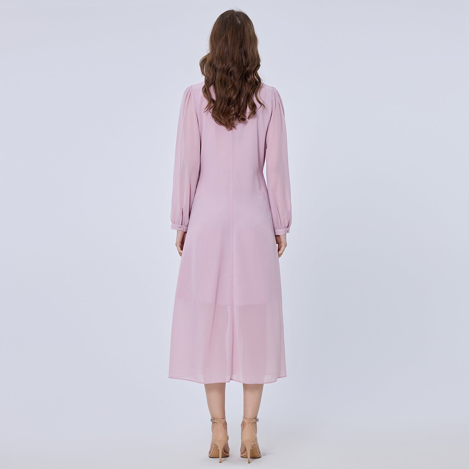 Robe longue mousseline à volants