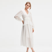 Robe longue mousseline à volants