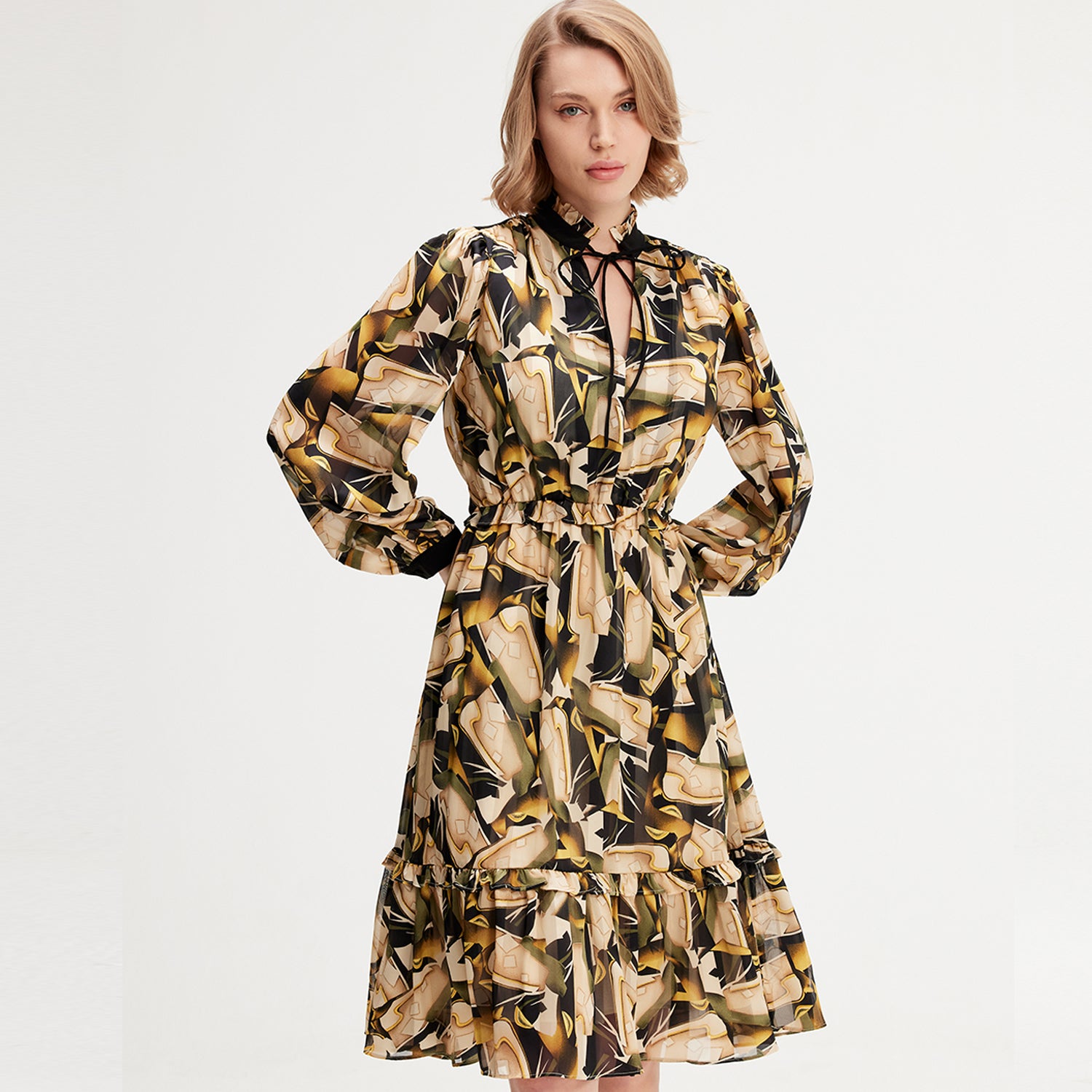 Robe tunique à imprimé graphique
