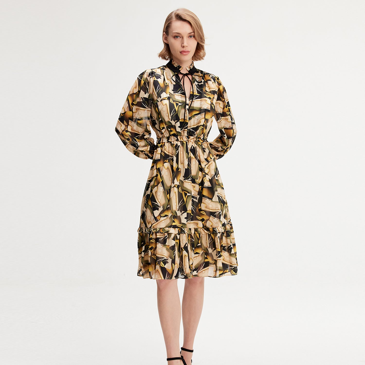 Robe tunique à imprimé graphique