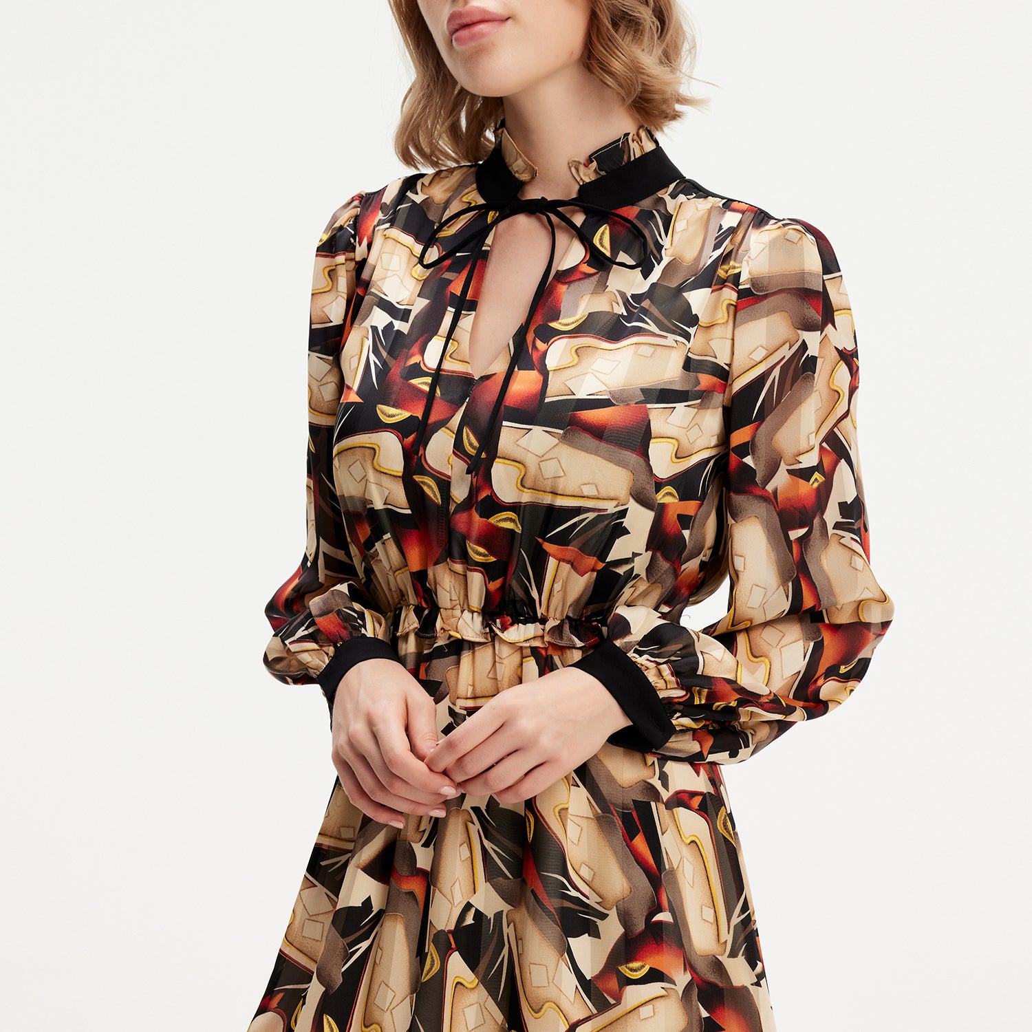 Robe tunique à imprimé graphique