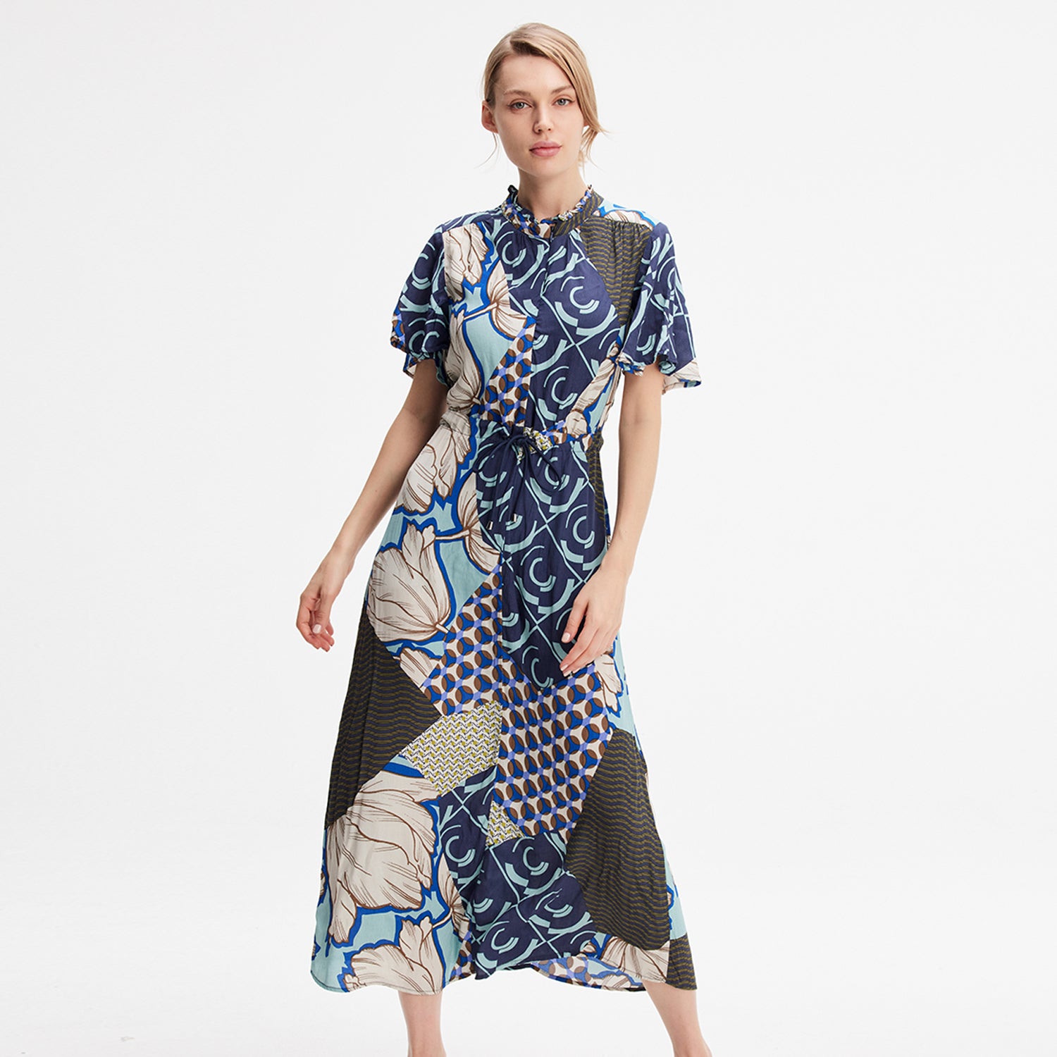 Robe chemise à imprimé géométrique