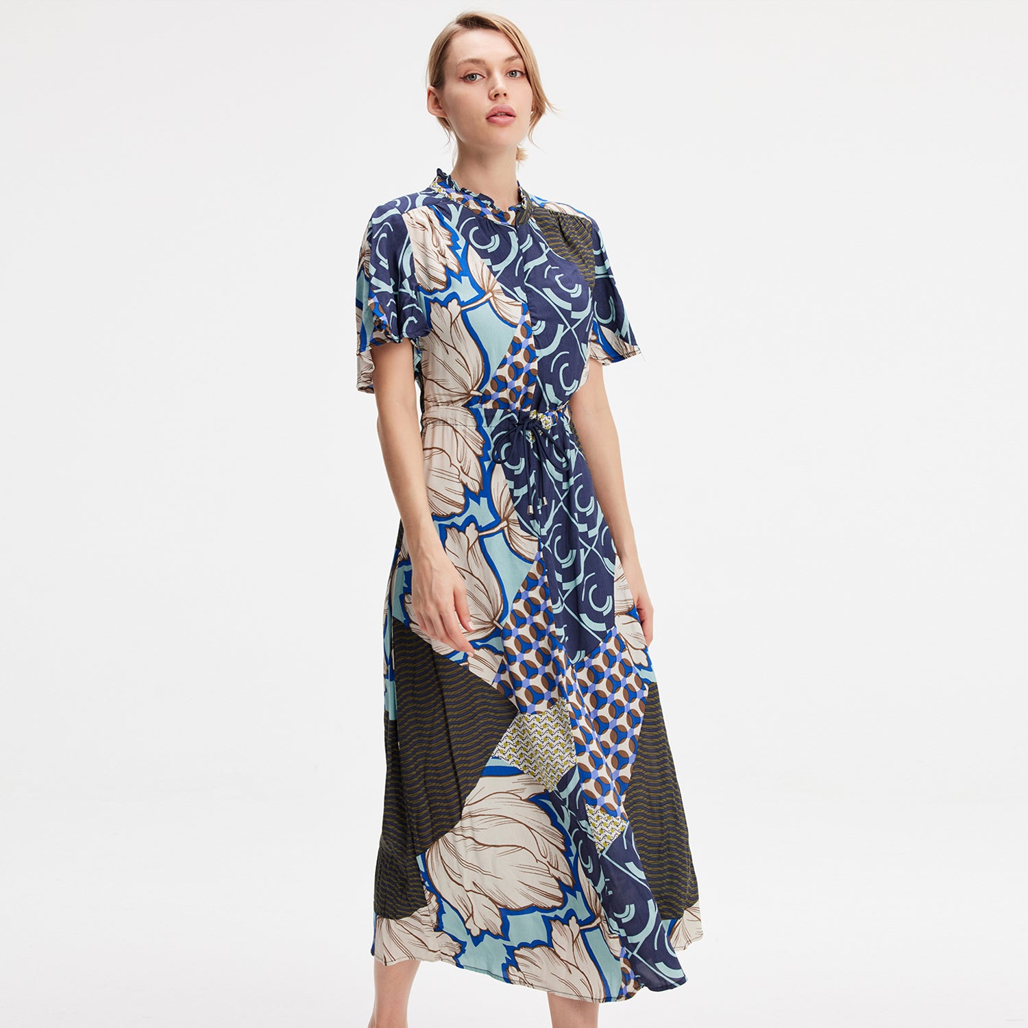 Robe chemise à imprimé géométrique