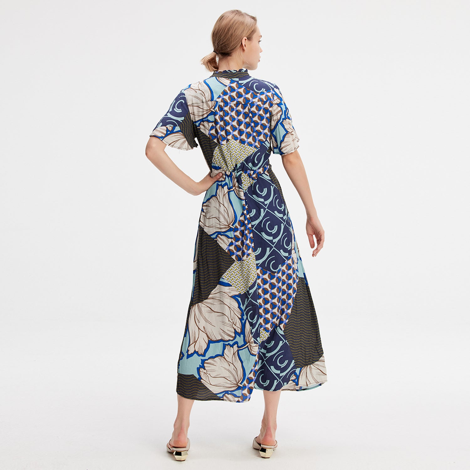 Robe chemise à imprimé géométrique