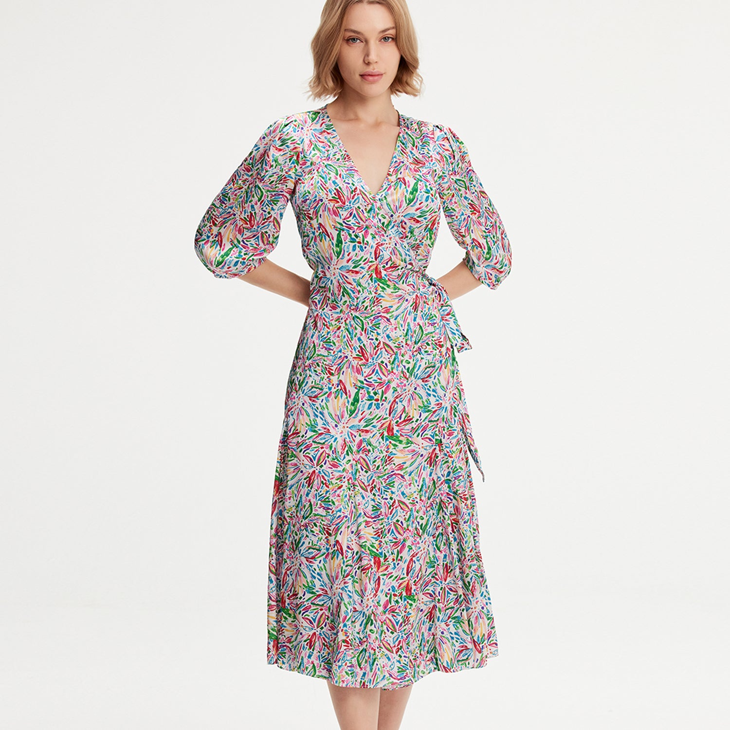 Robe portefeuille à imprimé liberty