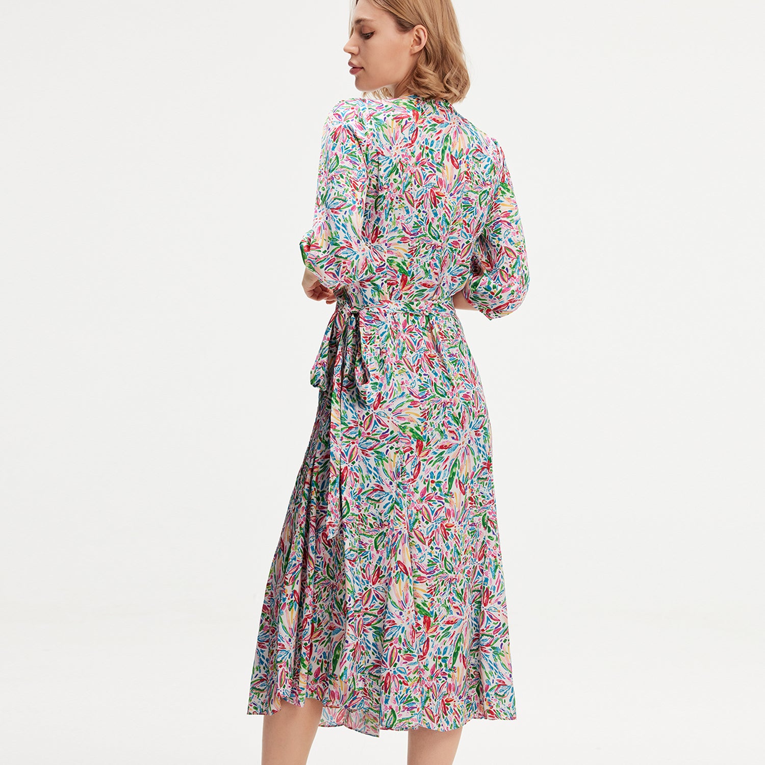 Robe portefeuille à imprimé liberty