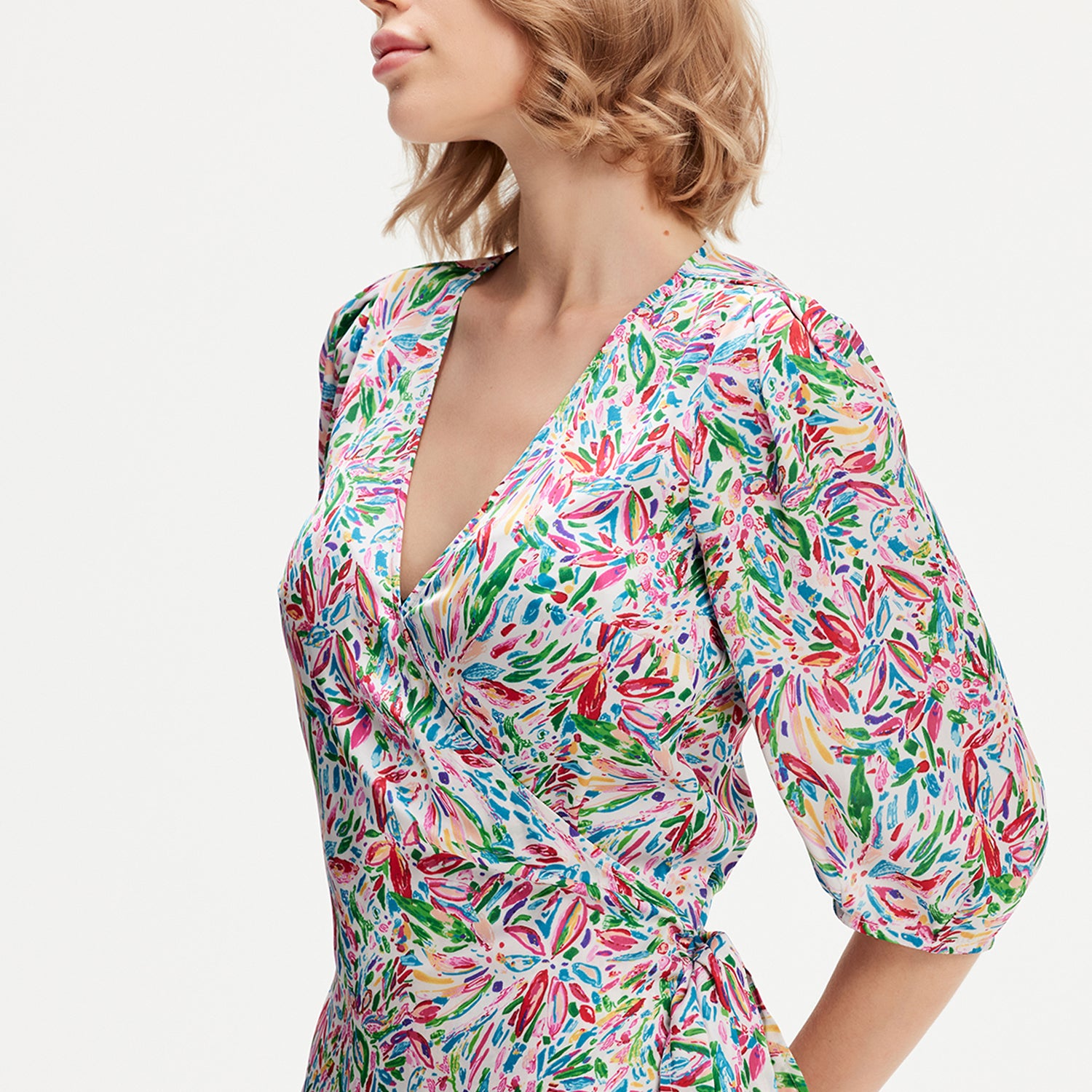 Robe portefeuille à imprimé liberty