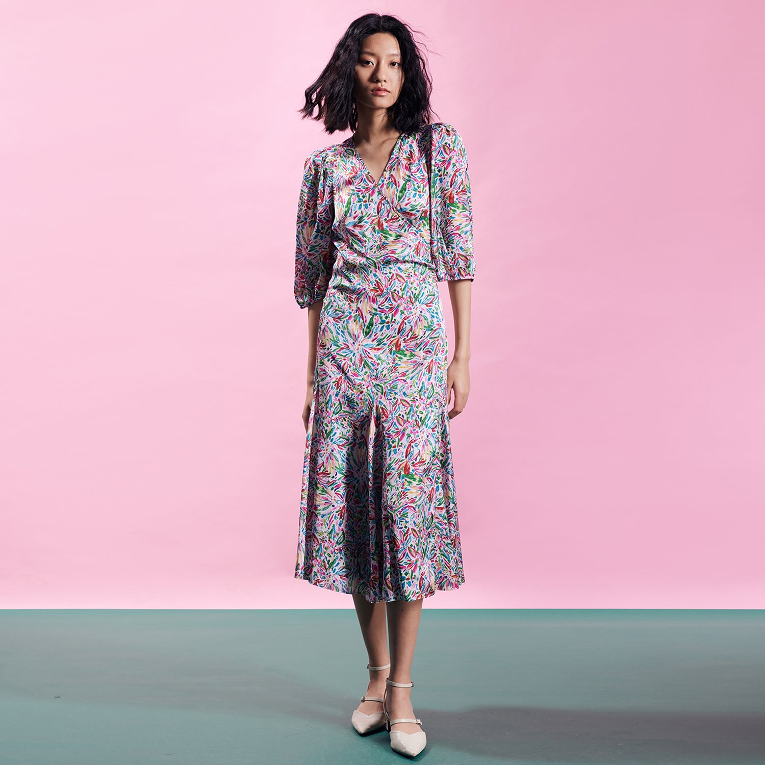 Robe portefeuille à imprimé liberty