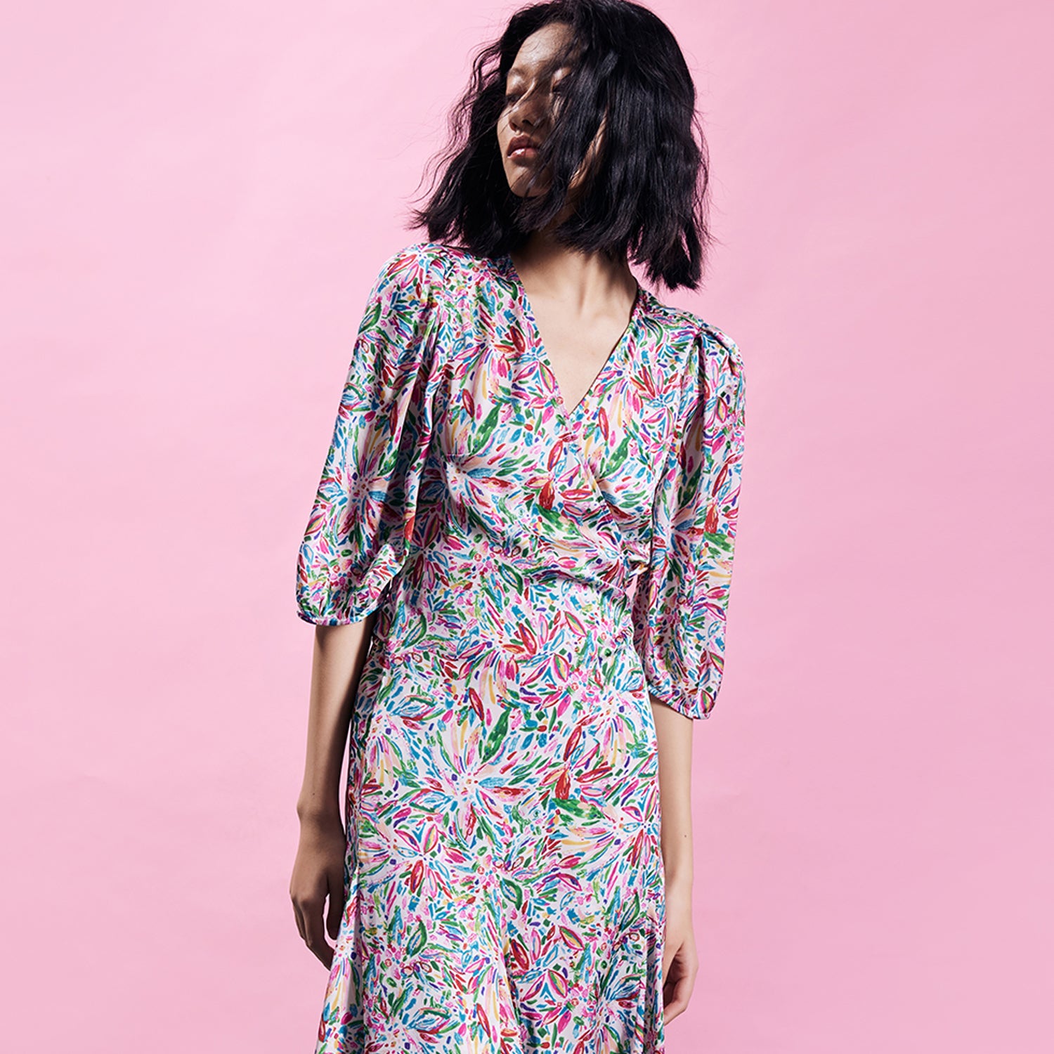 Robe portefeuille à imprimé liberty