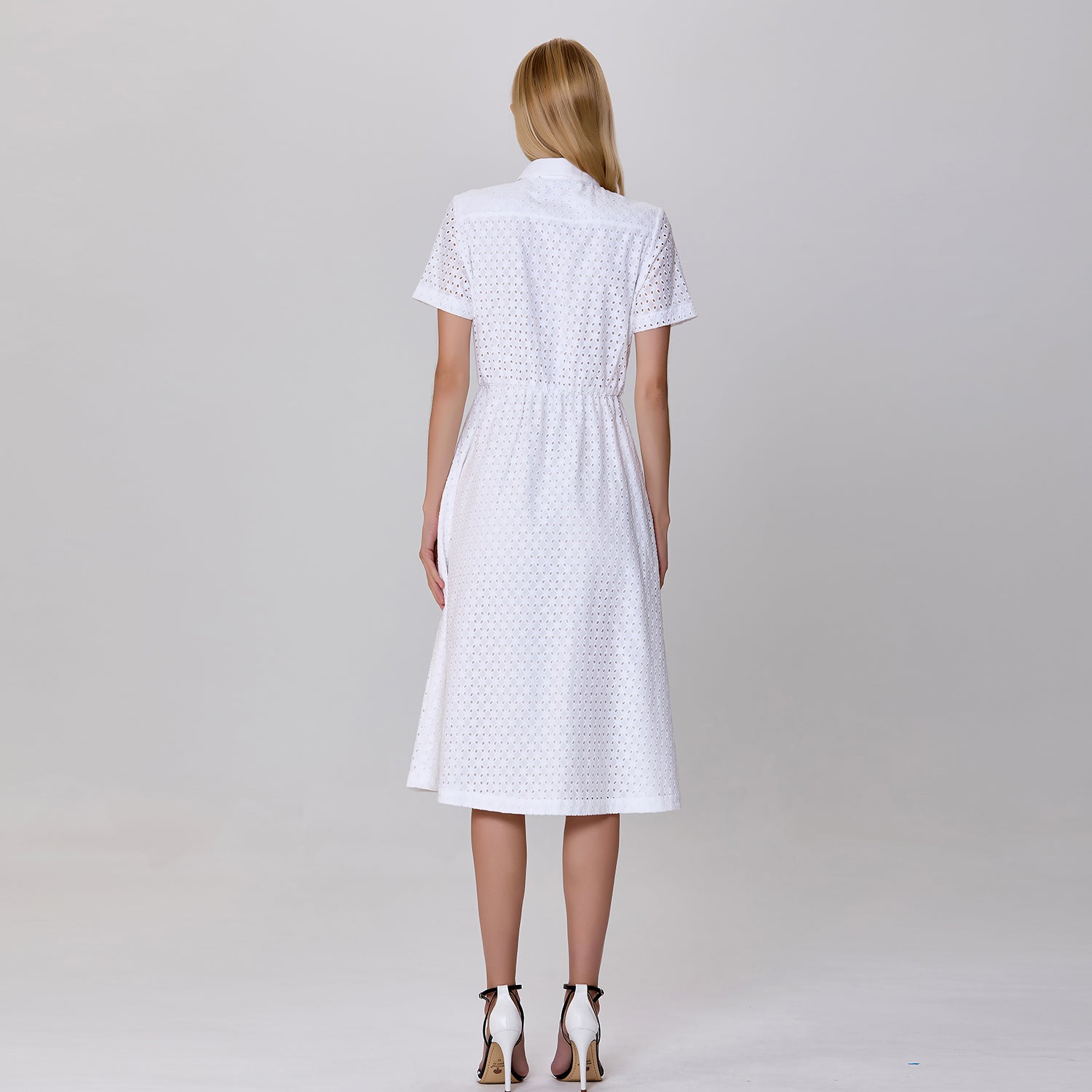 Robe chemise en dentelle de coton