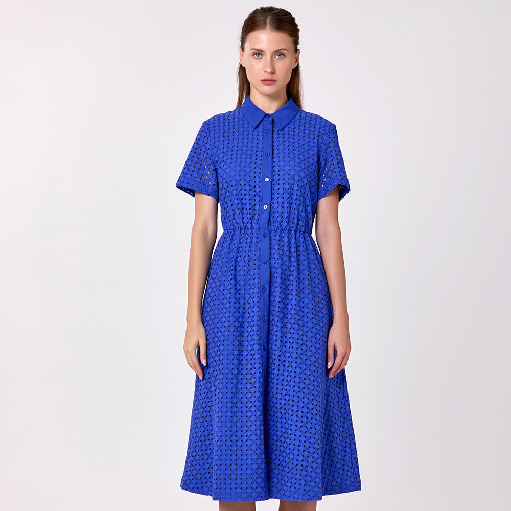 Robe chemise en coton en dentelle anglaise - Smart & Joy