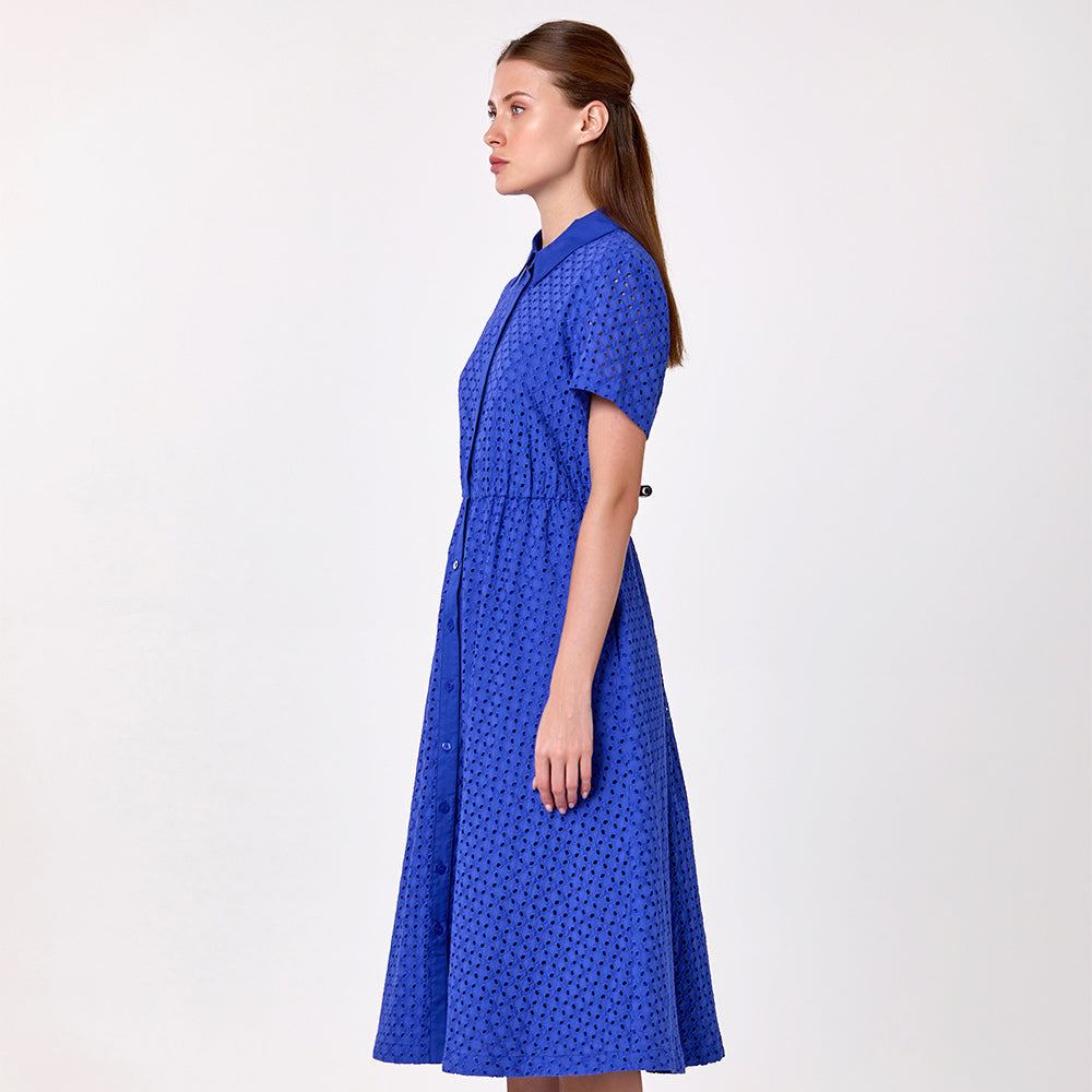 Robe chemise en coton en dentelle anglaise - Smart & Joy