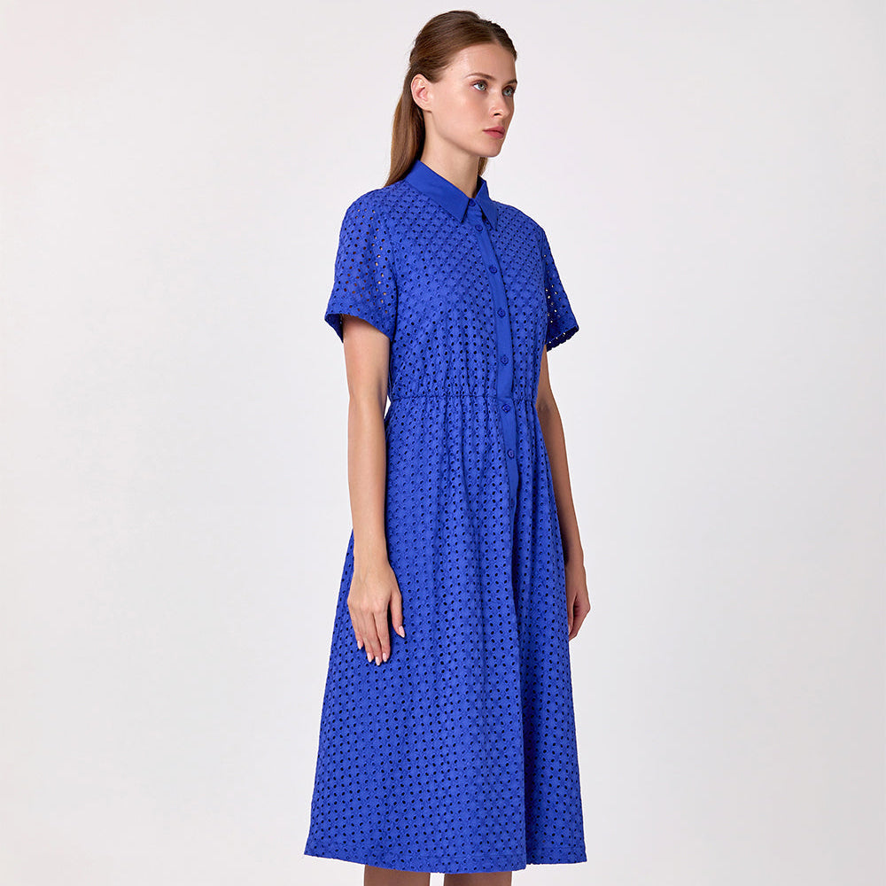 Robe chemise en coton en dentelle anglaise - Smart & Joy