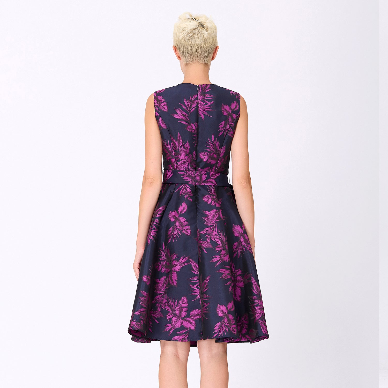 Robe patineuse brocart à motif floral