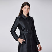 Robe-manteau trapèze en tafetta