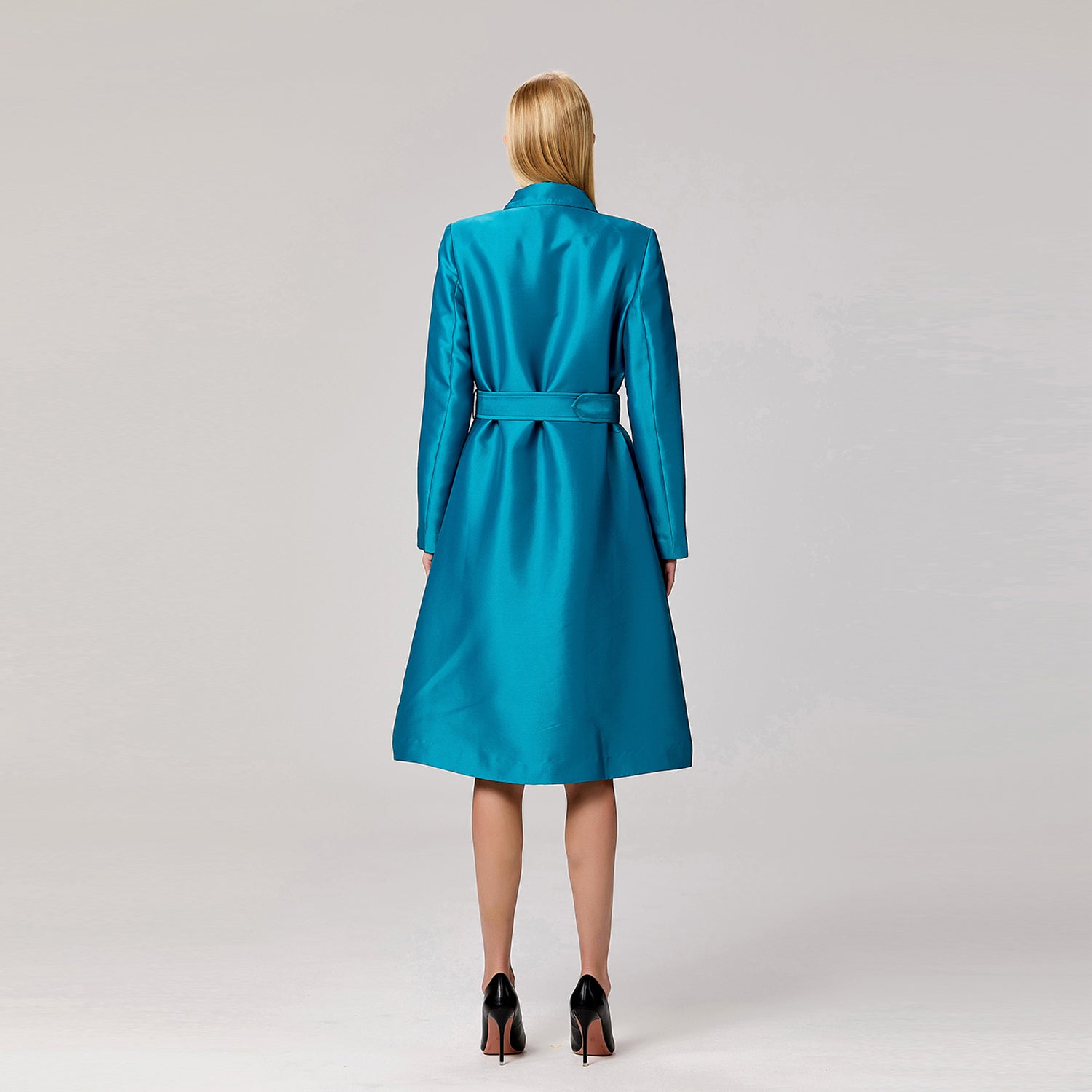Robe-manteau trapèze en tafetta