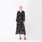Robe mousseline imprimée ajustée et évasée