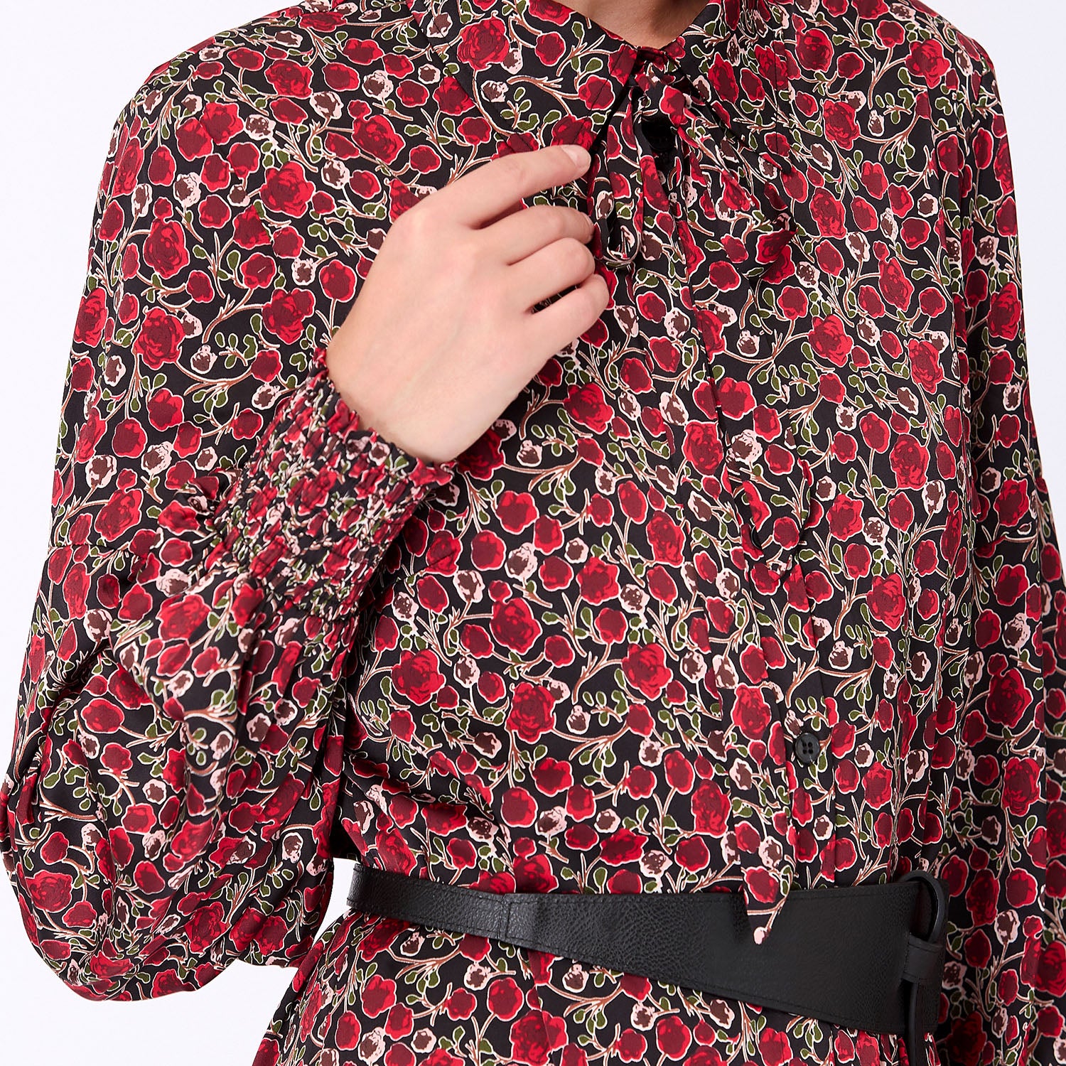 Robe chemise rétro à imprimé abstrait