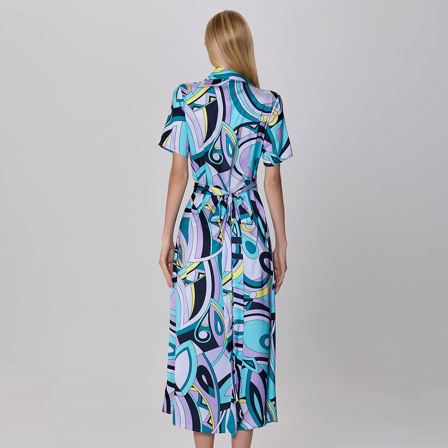 Robe portefeuille à imprimé graphique