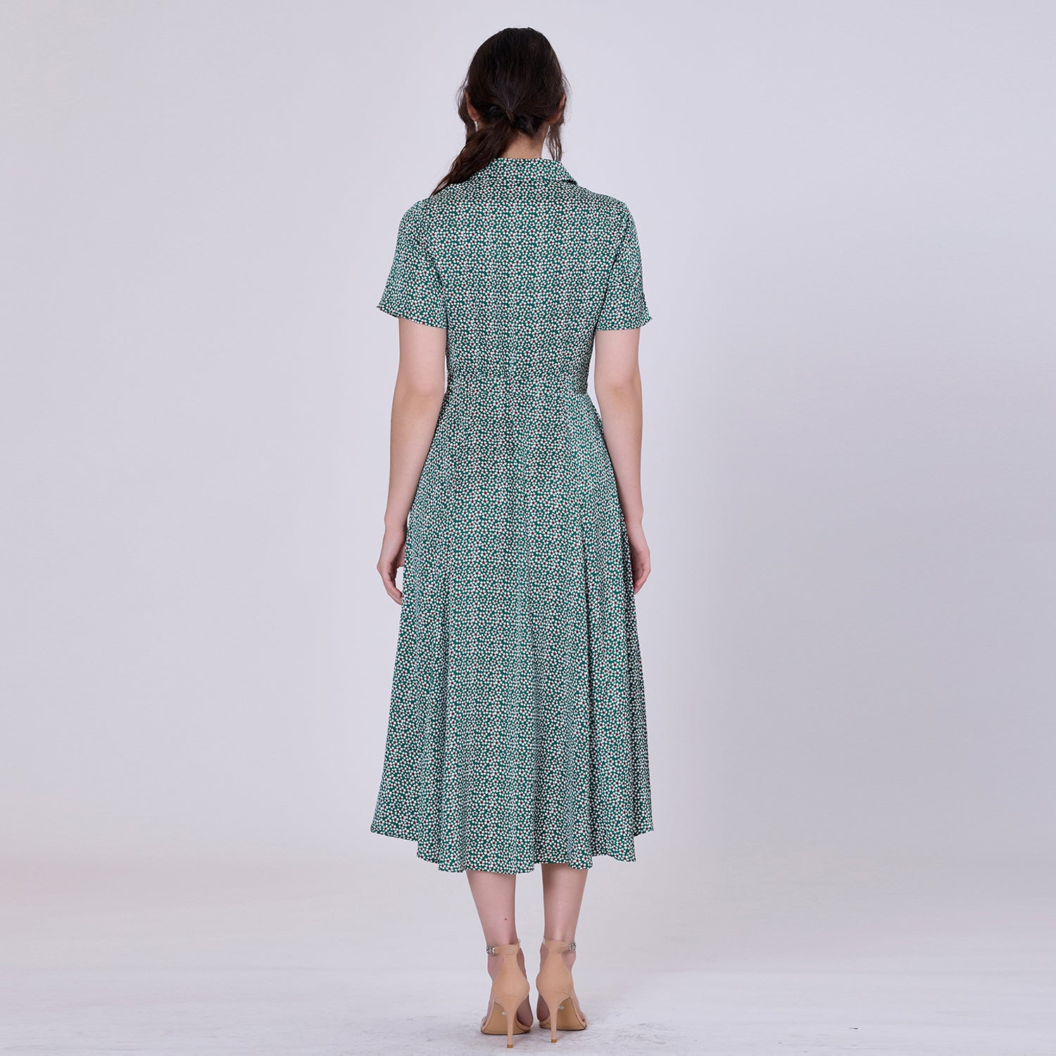 Robe-chemise à imprimé floral rétro
