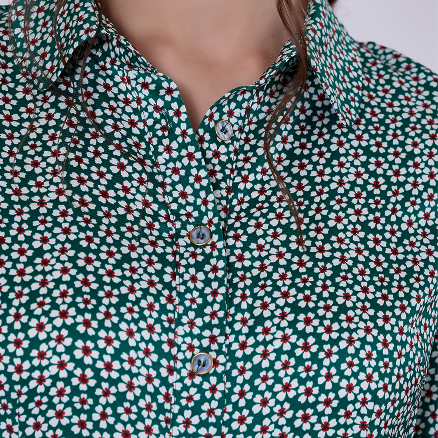 Robe-chemise à imprimé floral rétro