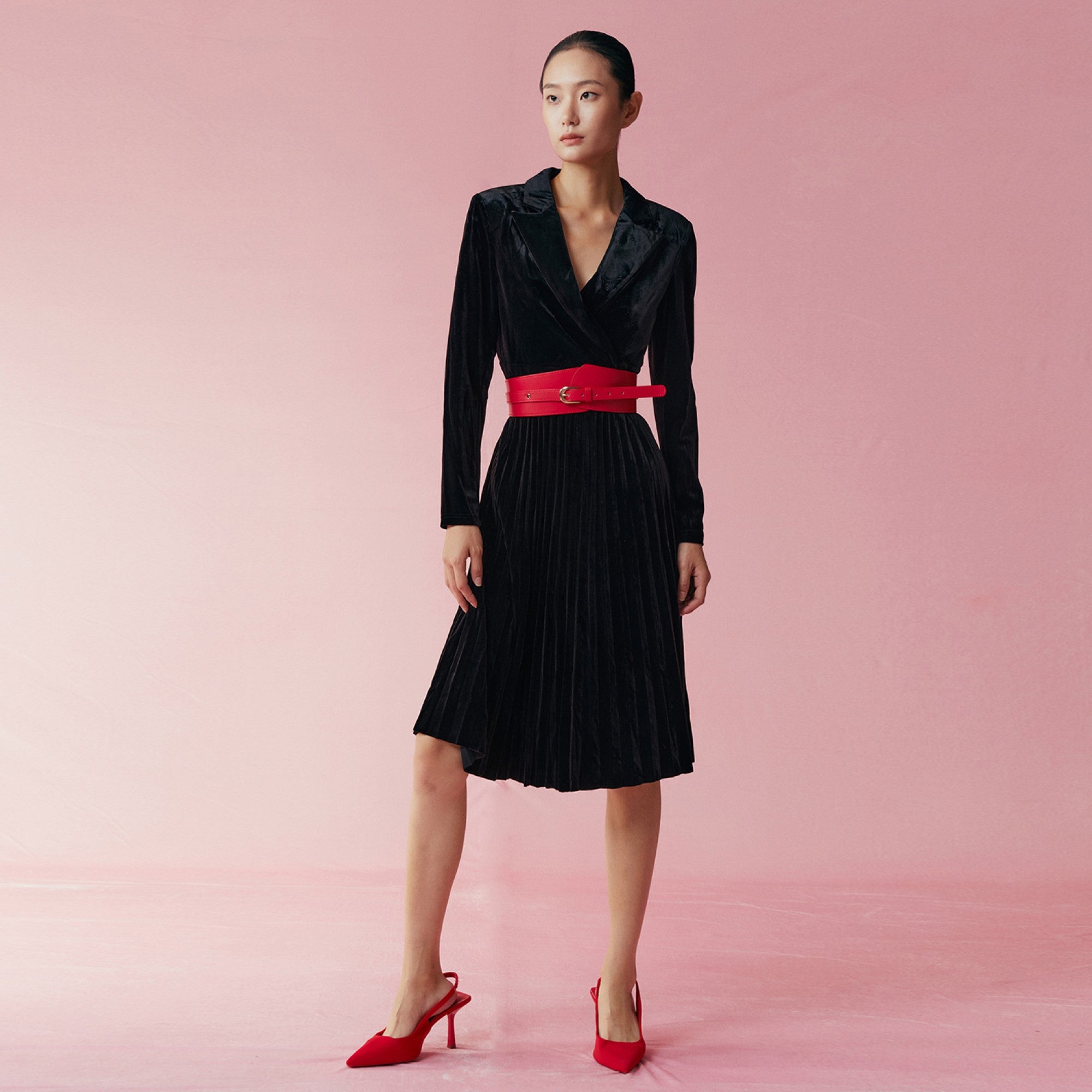 Robe effet portefeuille velours