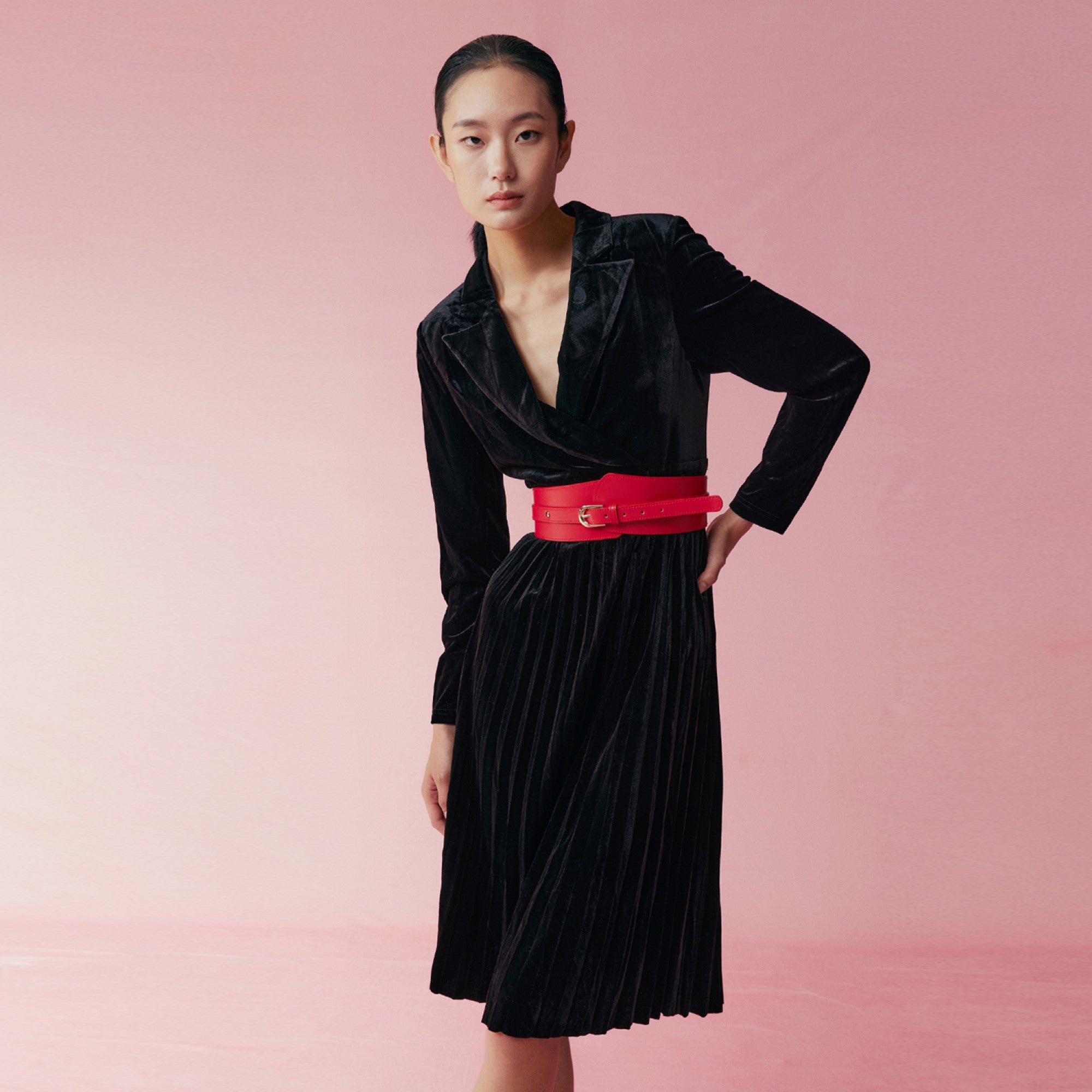 Robe effet portefeuille velours