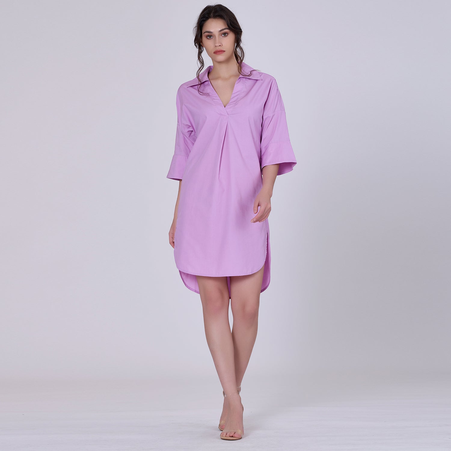 Robe chemise minimaliste en coton