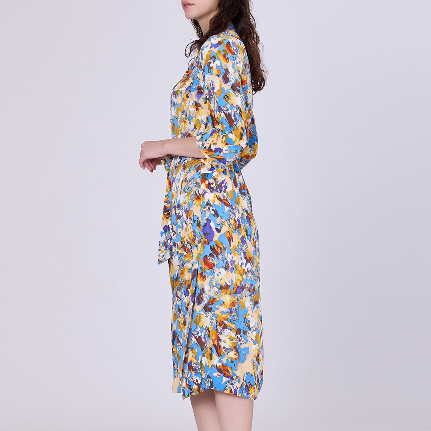 Robe-chemise à imprimé abstrait graphique