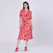 Robe-chemise à imprimé abstrait graphique