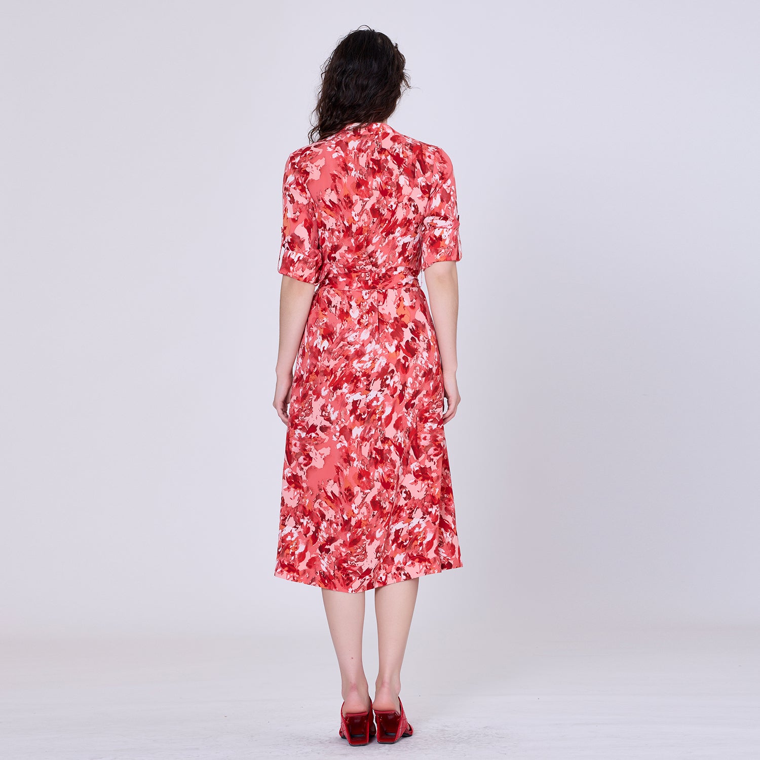 Robe-chemise à imprimé abstrait graphique