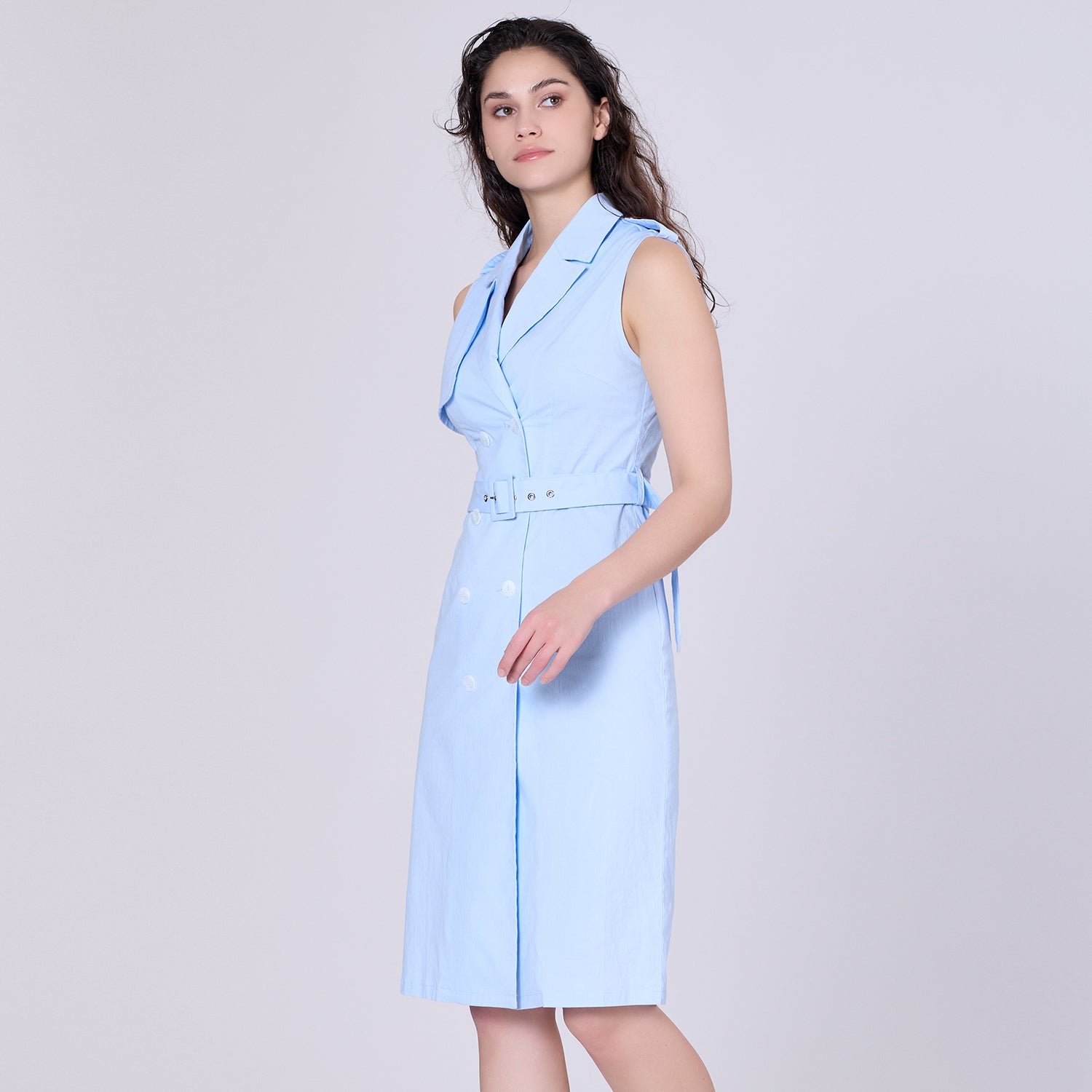 Robe tailleur à double boutonnage