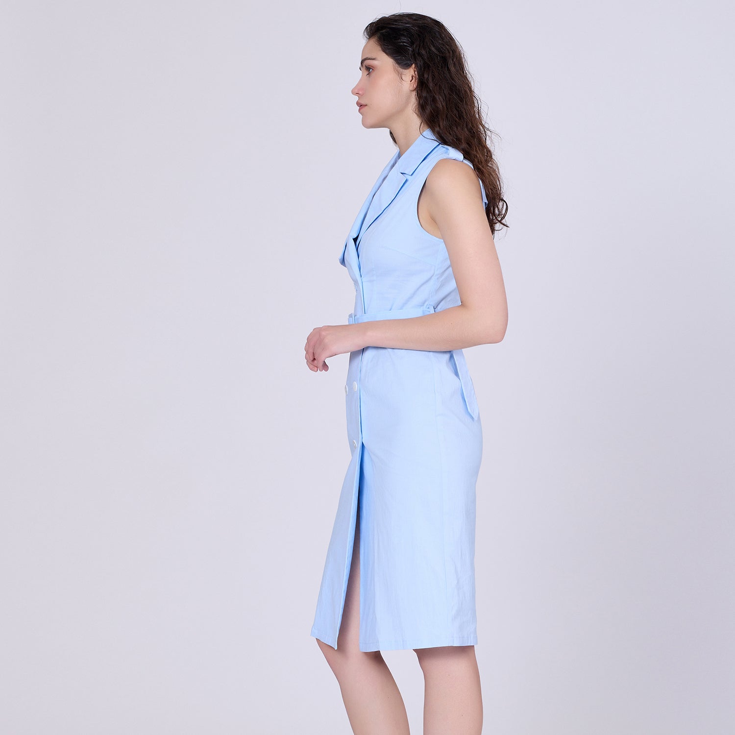 Robe tailleur à double boutonnage