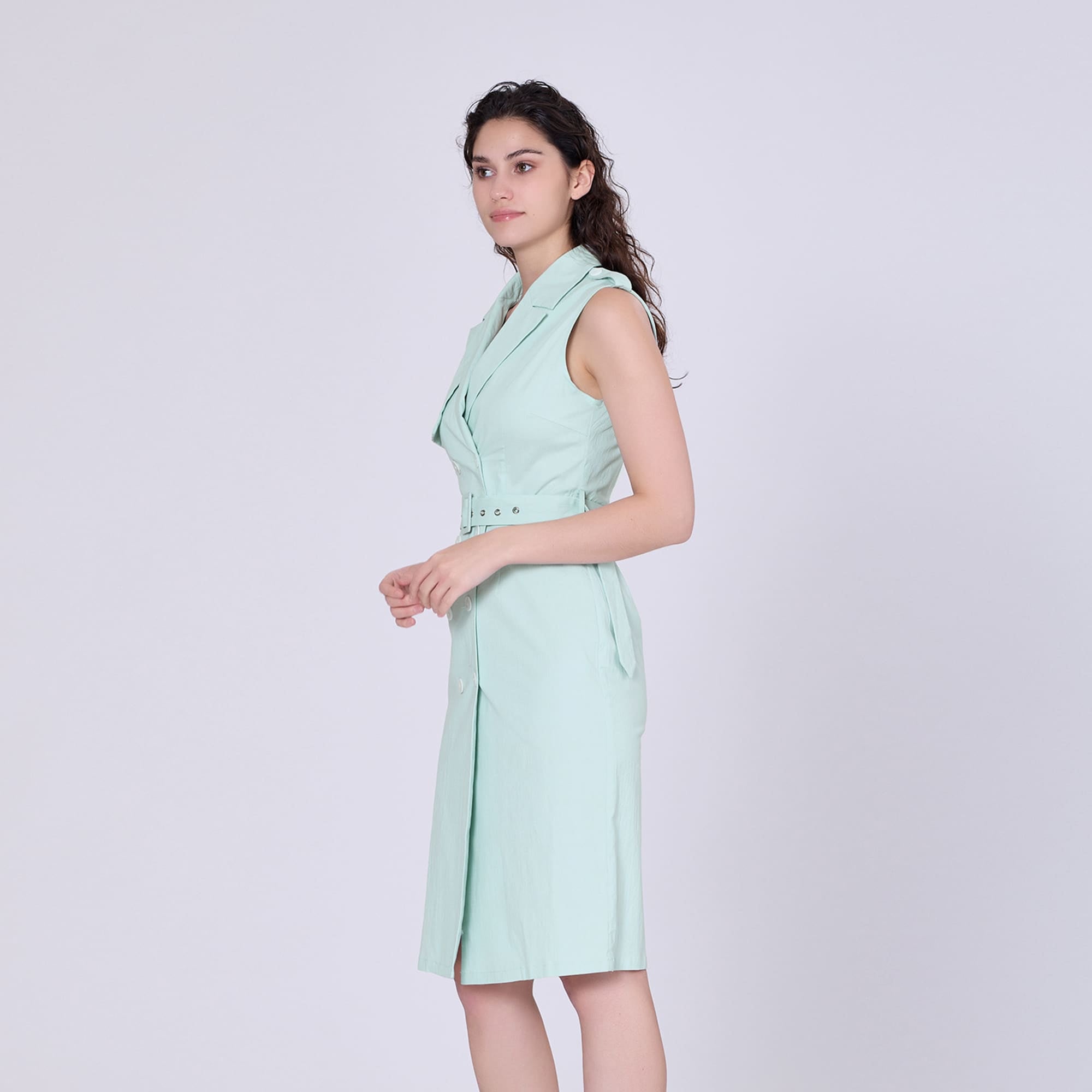 Robe tailleur à double boutonnage