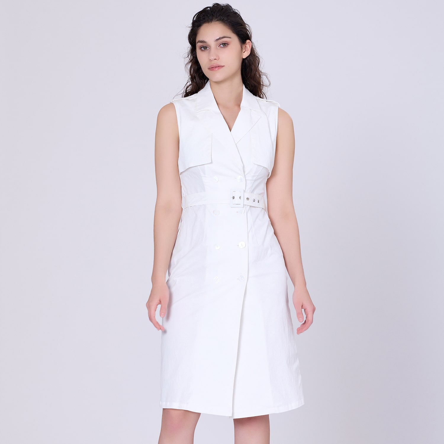 Robe tailleur à double boutonnage