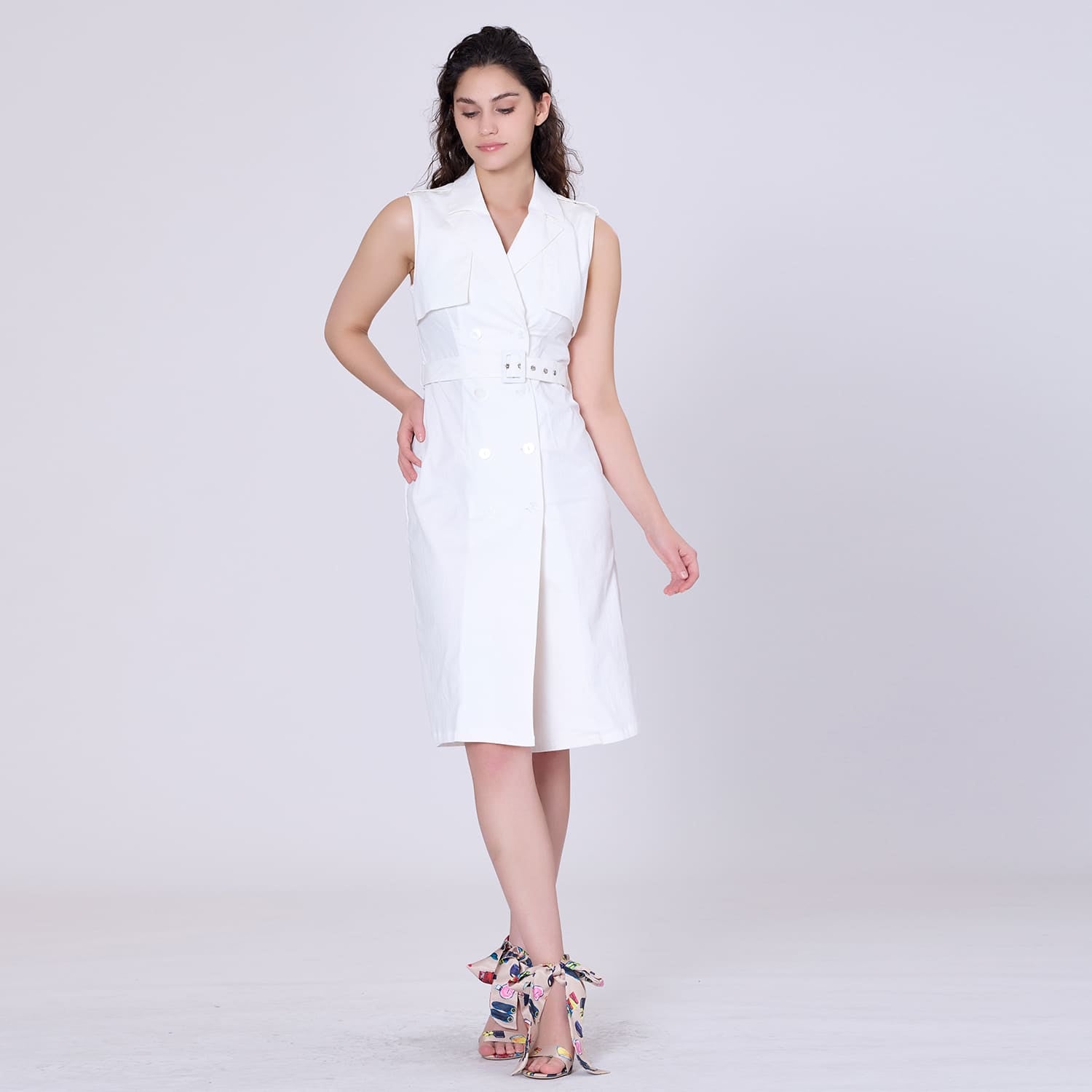 Robe tailleur à double boutonnage