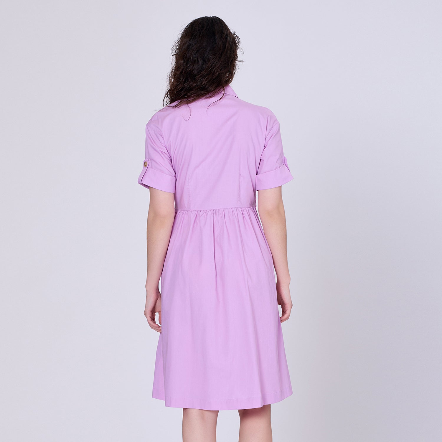 Robe-chemise avec ceinture- panneau asymétrique