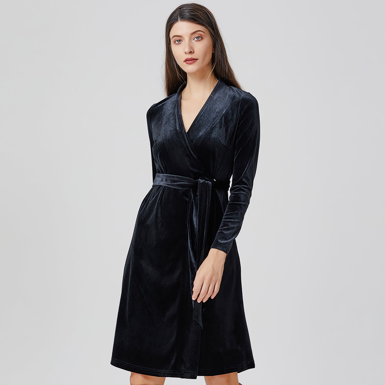 Robe portefeuille en velours