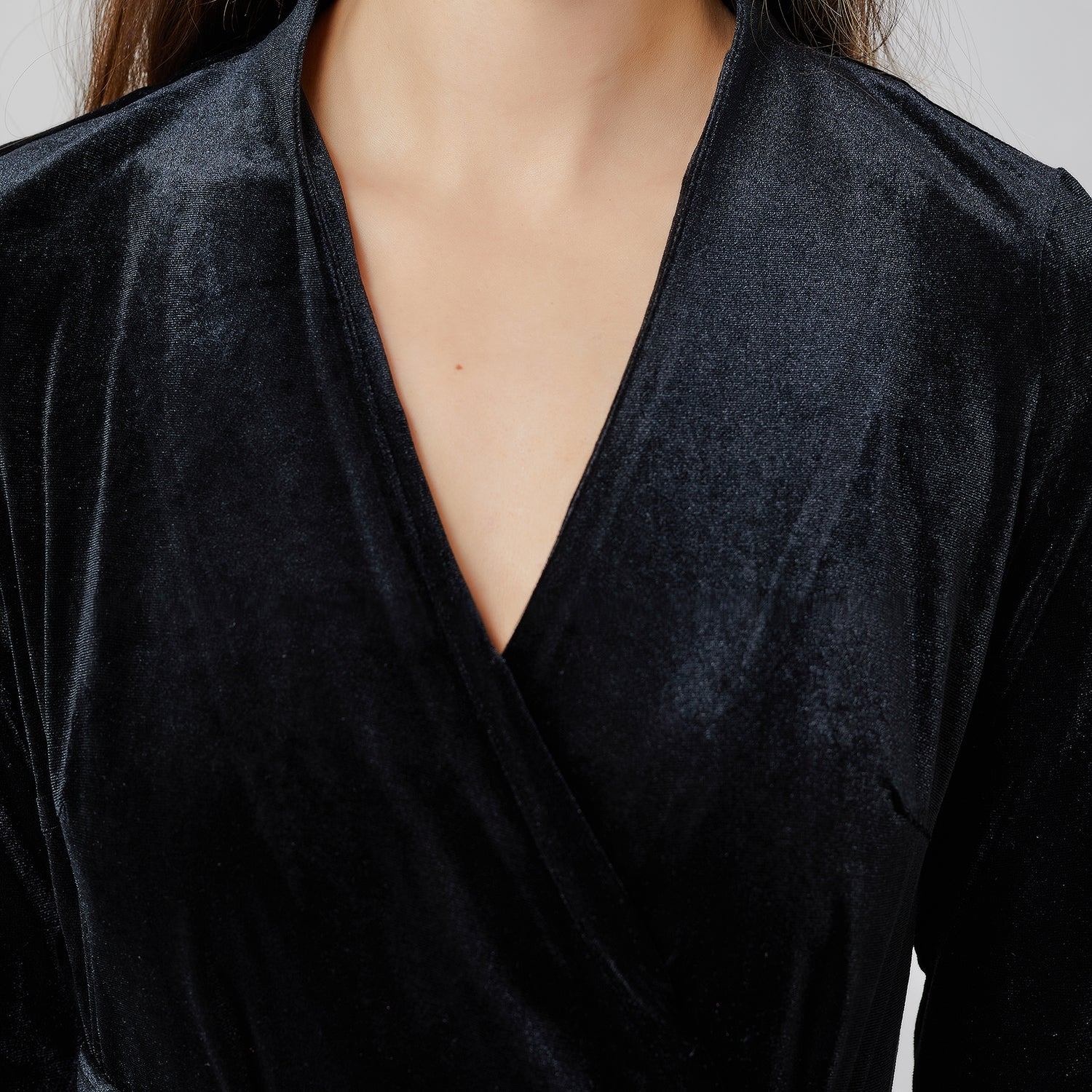 Robe portefeuille en velours