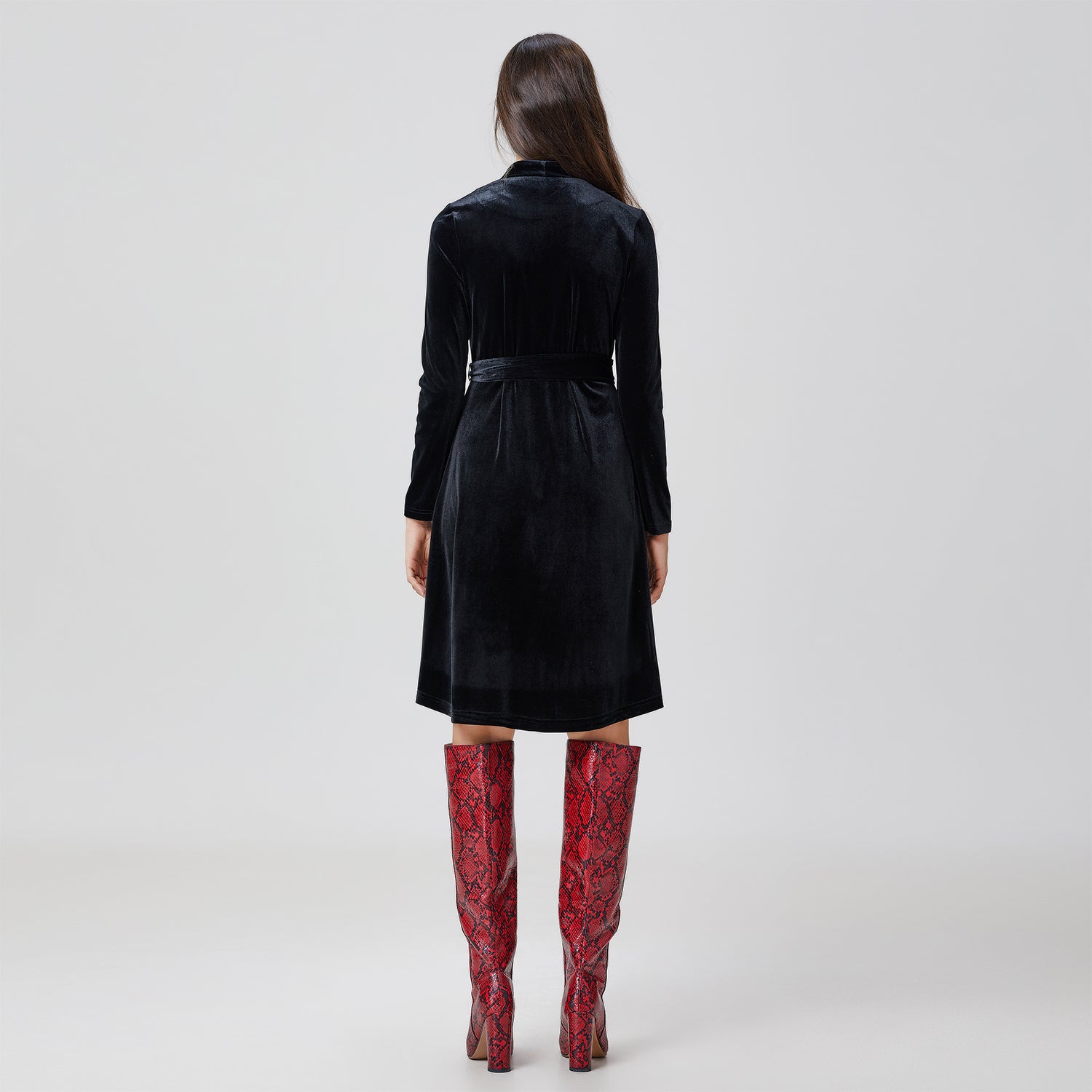 Robe portefeuille en velours