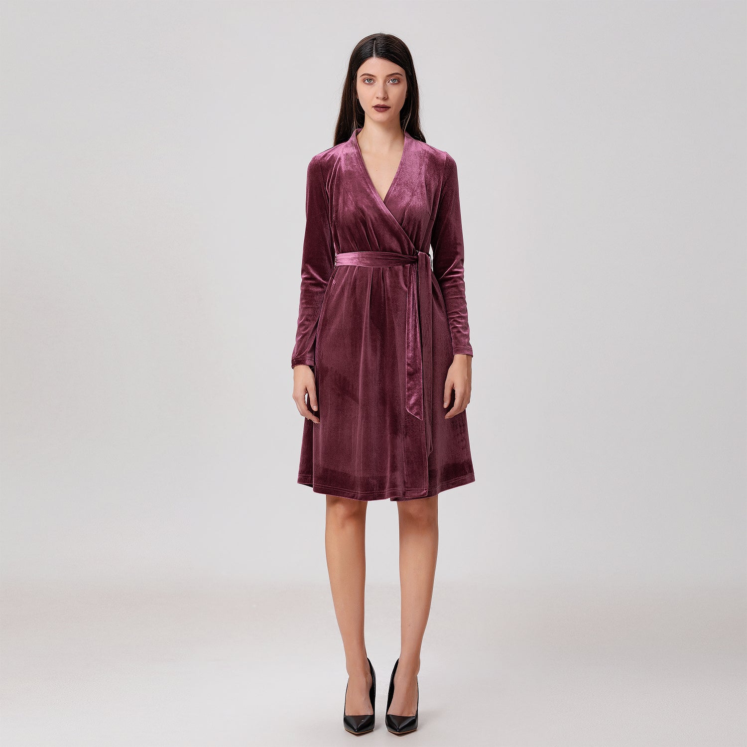 Robe portefeuille en velours