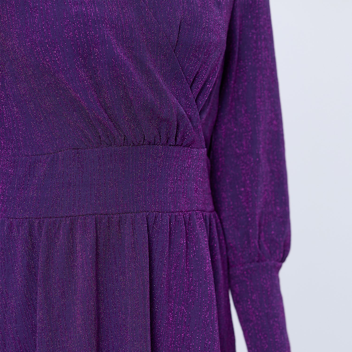 Robe patineuse cœur-croisé manches longues