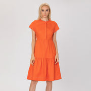 Robe chemise ajustée et évasée en coton