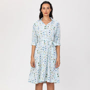 Robe chemise à imprimé floral et décolleté en V