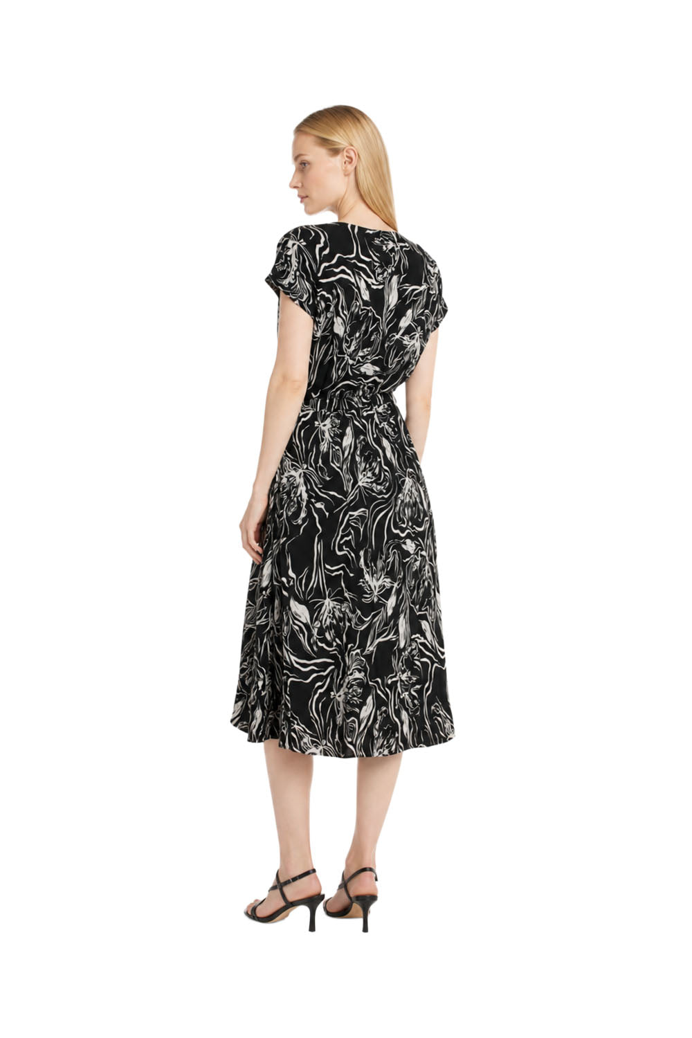 Robe mi-longue à imprimé feuillage et taille ceinturée - Smart & Joy