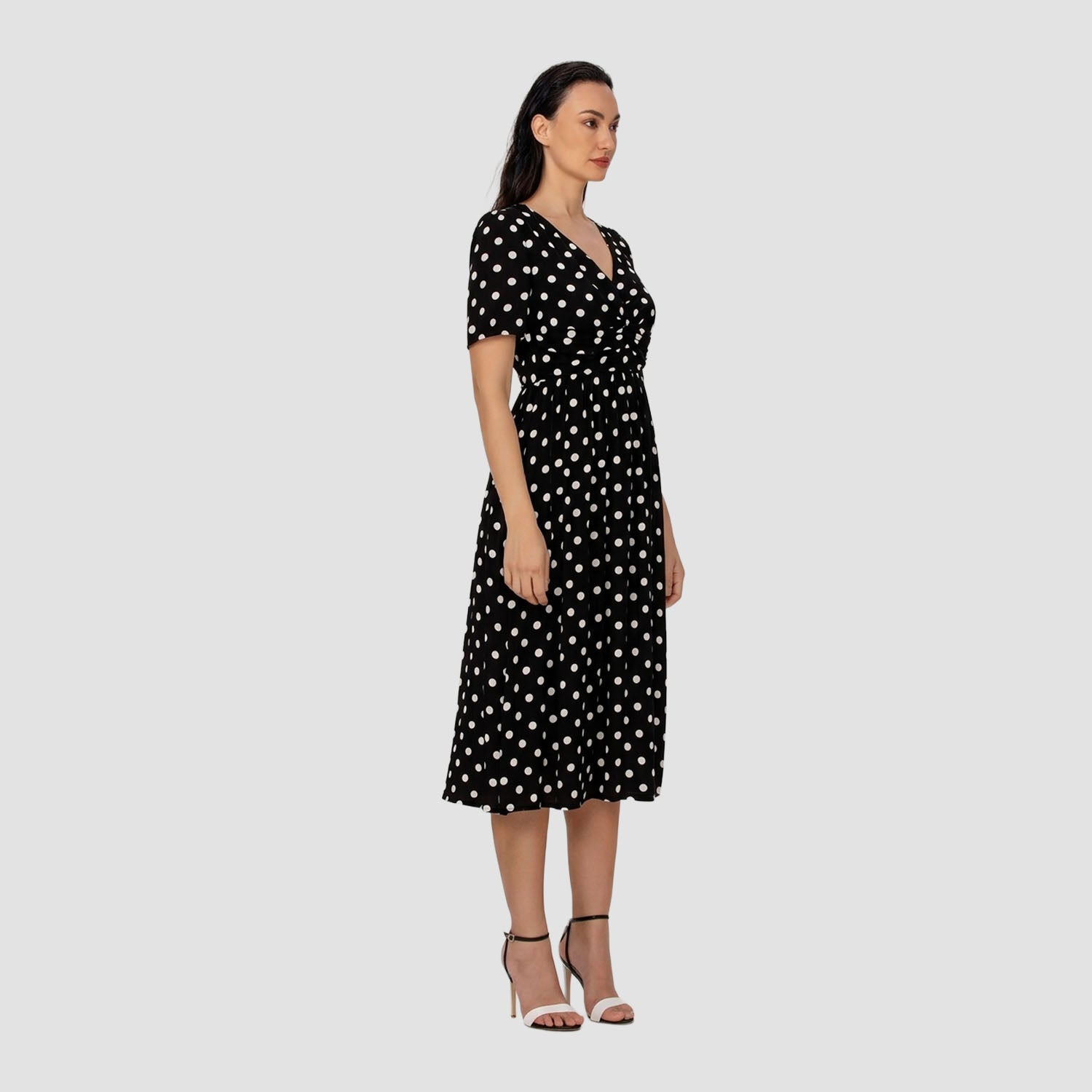 Robe midi à pois et décolleté cache-cœur - Smart & Joy