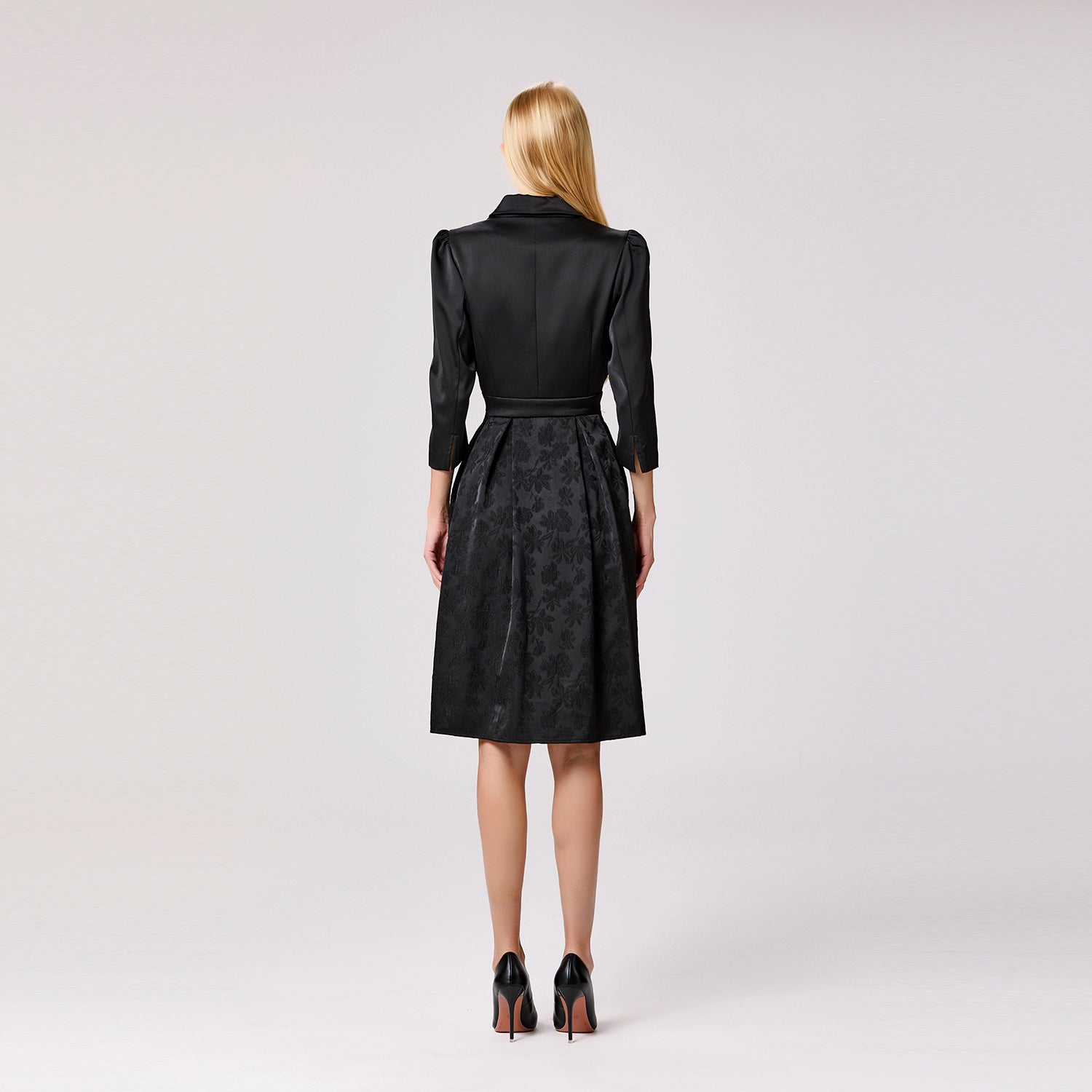 Robe patineuse en brocart bi-matière