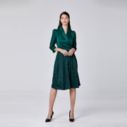 Robe patineuse en brocart bi-matière